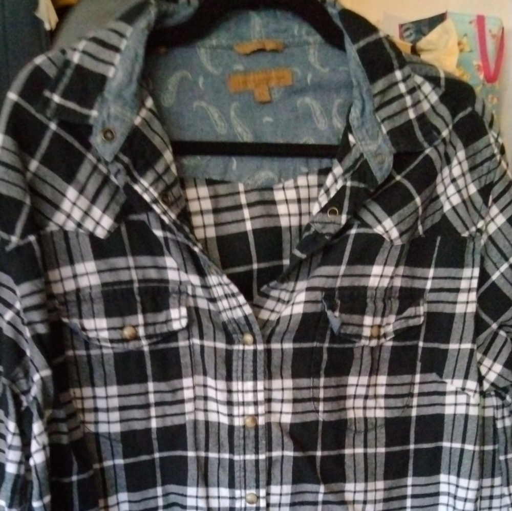 JACHS Girlfriend Black And White Flannel